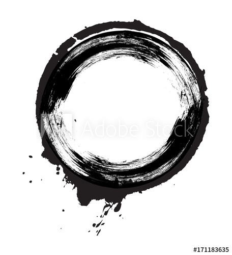 456x500 Grunge Brush Stroke Circle Vector