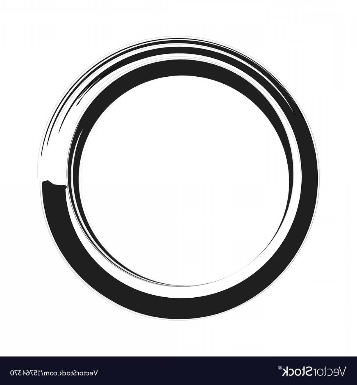 1200x1296 Black Paint Brush Circle Stroke Abstract Vector Handandbeak