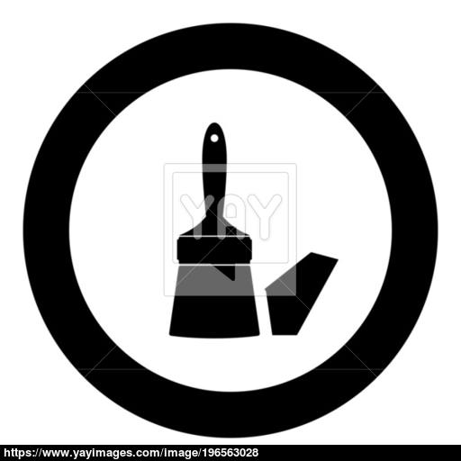 512x512 Paint Brush Icon Black Color In Circle Vector