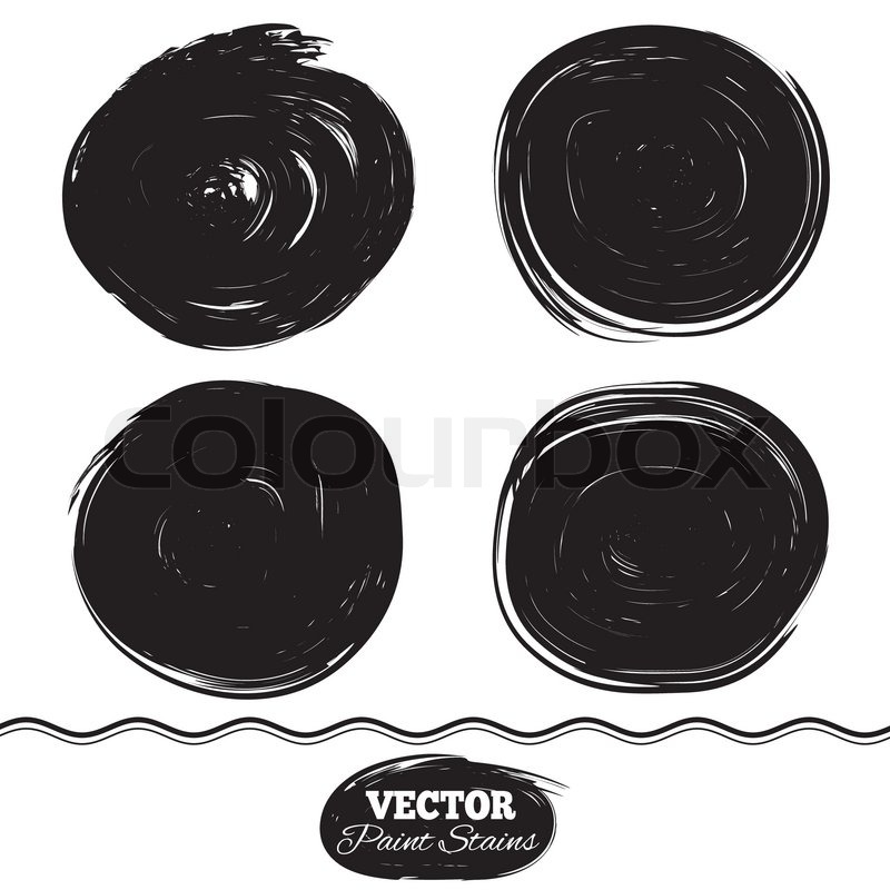 800x800 Black Paint Spots Vector Set Ink Brush Stock Vector Colourbox
