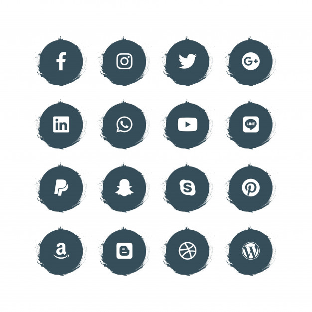 Social Media Icon With Brush Effect Vector Premium Download 626x626 Social Media Icon With Brush Effect Vector Premium Download