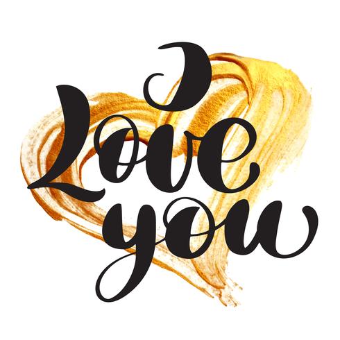 490x490 Card Valentine I Love You Vector Lettering Stylish Text