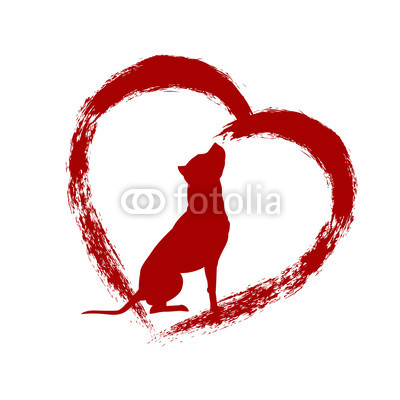 400x400 Dog In Brush Heart Vector Illustration American Pit Bull Terrier