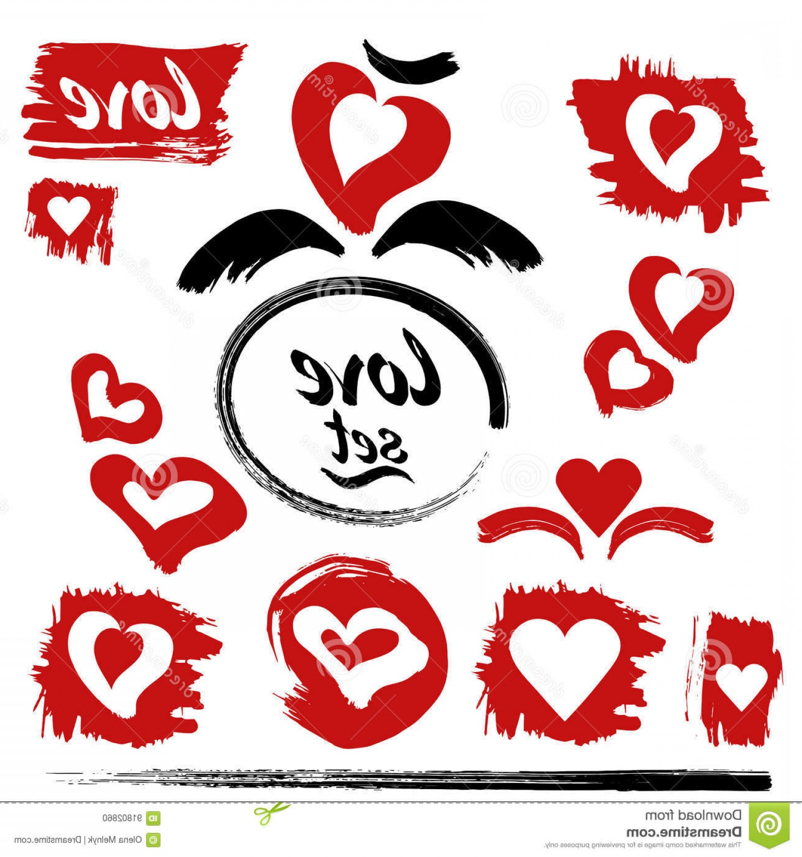 1560x1668 Stock Illustration Hearts Vector Love Set Hand Drawn Design