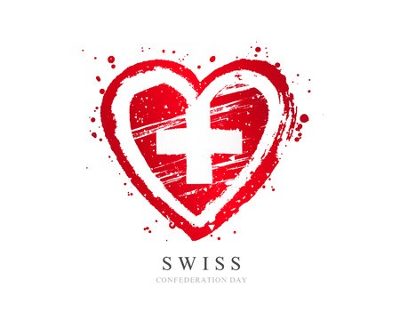 450x360 Swiss Flag In The Form Of A Big Heart Vector Illustration