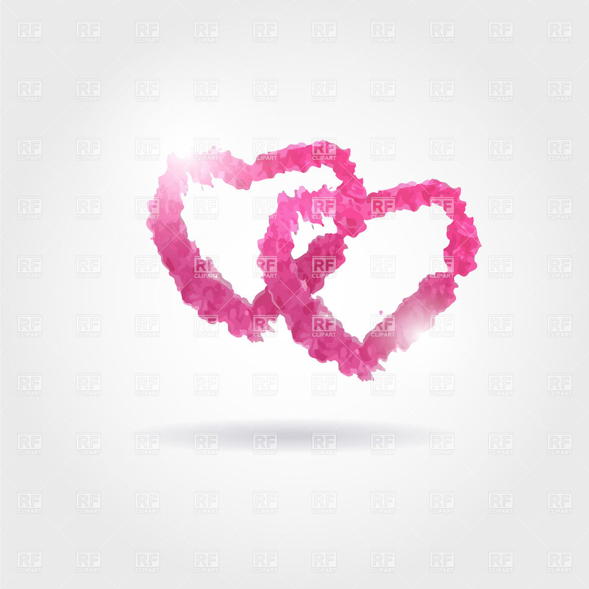 1200x1200 Two Brush Painted Pink Hearts Vector Image Of Holiday Mcherevan