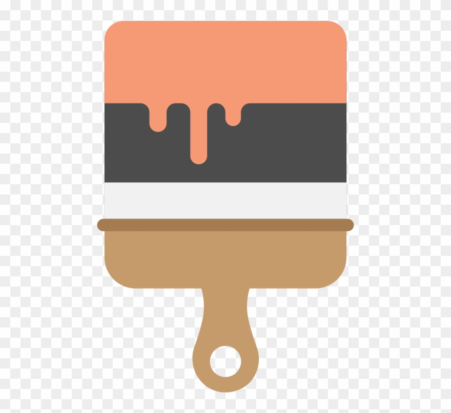 880x807 Paint Brush Flat Icon Vector