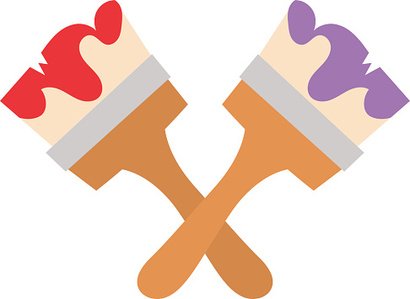 410x299 Paint Brush Icon Flat Vector Stock Vectors