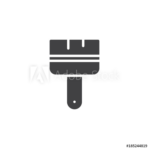 500x500 Paint Brush Icon Vector, Filled Flat Sign, Solid Pictogram