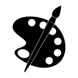 300x300 Palette And Paint Brush Icons Vector Clipart Soidergi