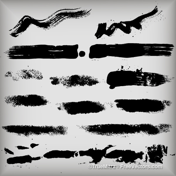 600x599 Brush Strokes Vectors Vector Free Download
