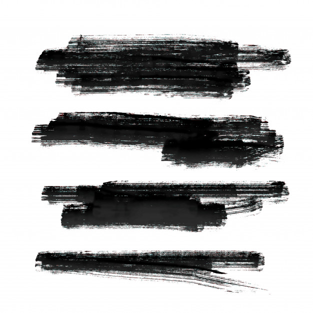 626x626 Set Of Black Paint Brush Stroke Vector Background Vector Free