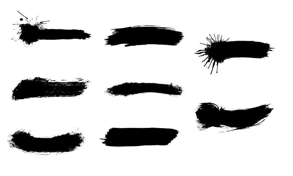 1000x600 Brushes Banner Vector, Brush Strokes, Banner