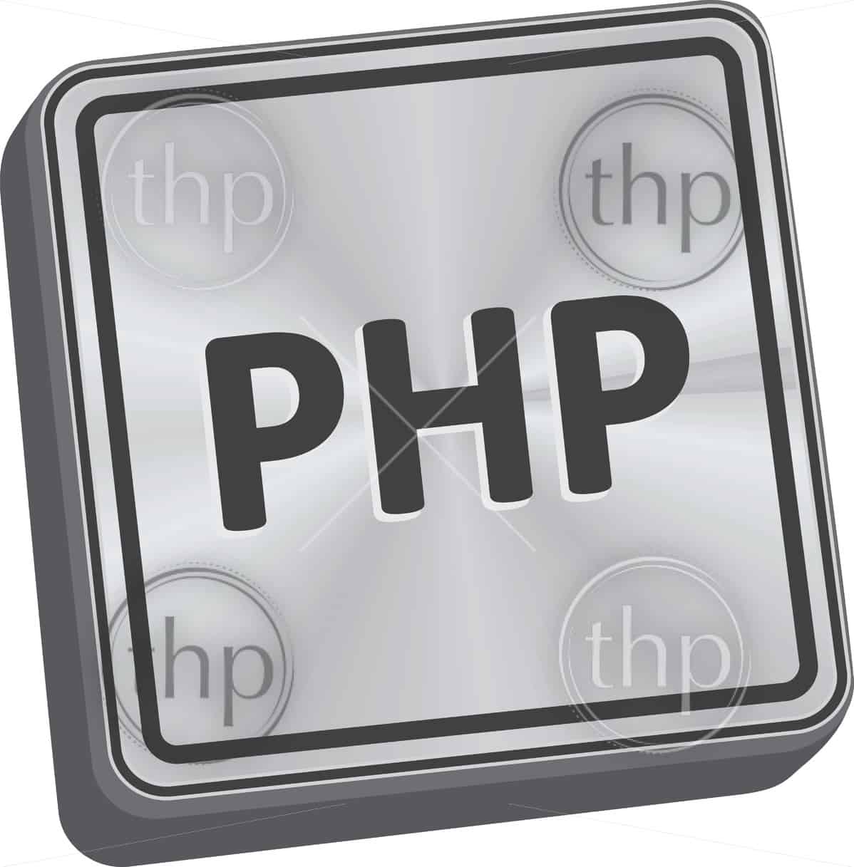 1198x1217 Php Button Vector Key In Brushed Metal Vector