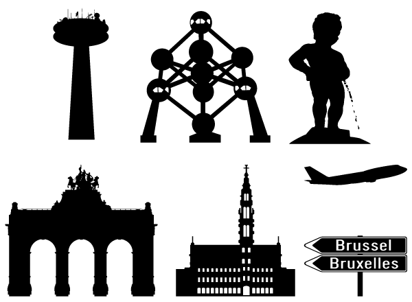 600x440 Brussels In Silhouettes Vector Download Free Vector Art Free