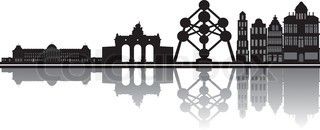 320x130 Vector Of 'brussels Skyline' Tatted Up Skyline Tattoo, Skyline