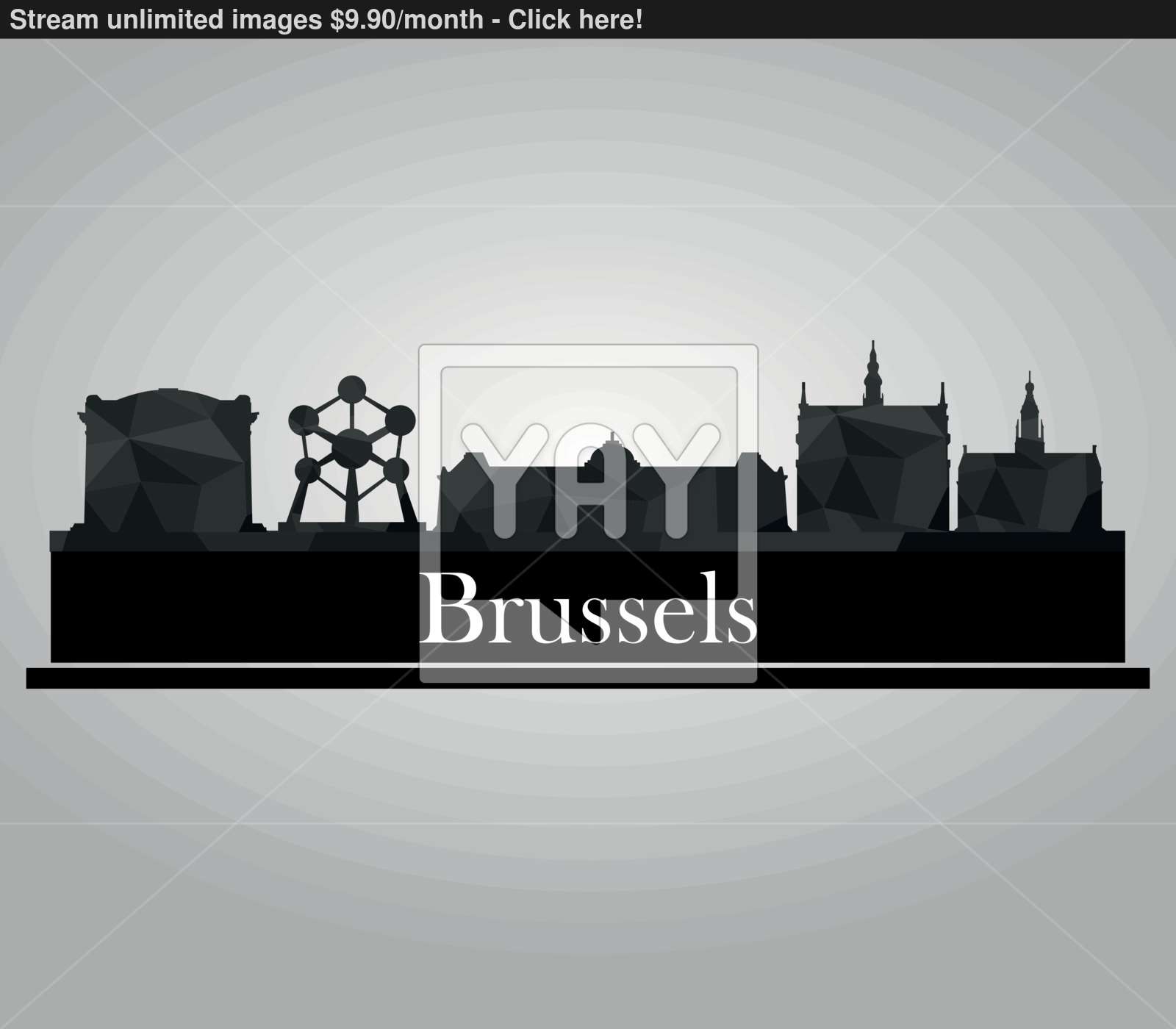1600x1400 Brussels Skyline Vector