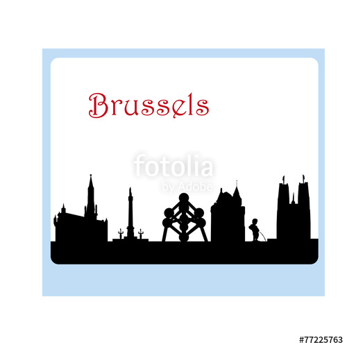 500x500 Brussels Skyline Stock Image And Royalty Free Vector