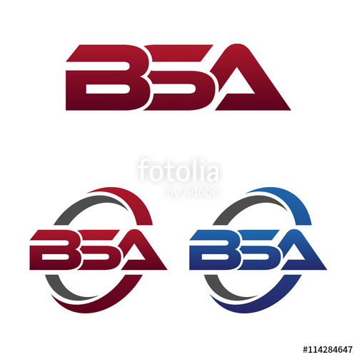 500x500 Modern Letters Initial Logo Vector Swoosh Red Blue Bsa Stock