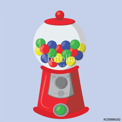 500x500 Vintage Gumball Machine Isolated Vector Stock Image And Royalty