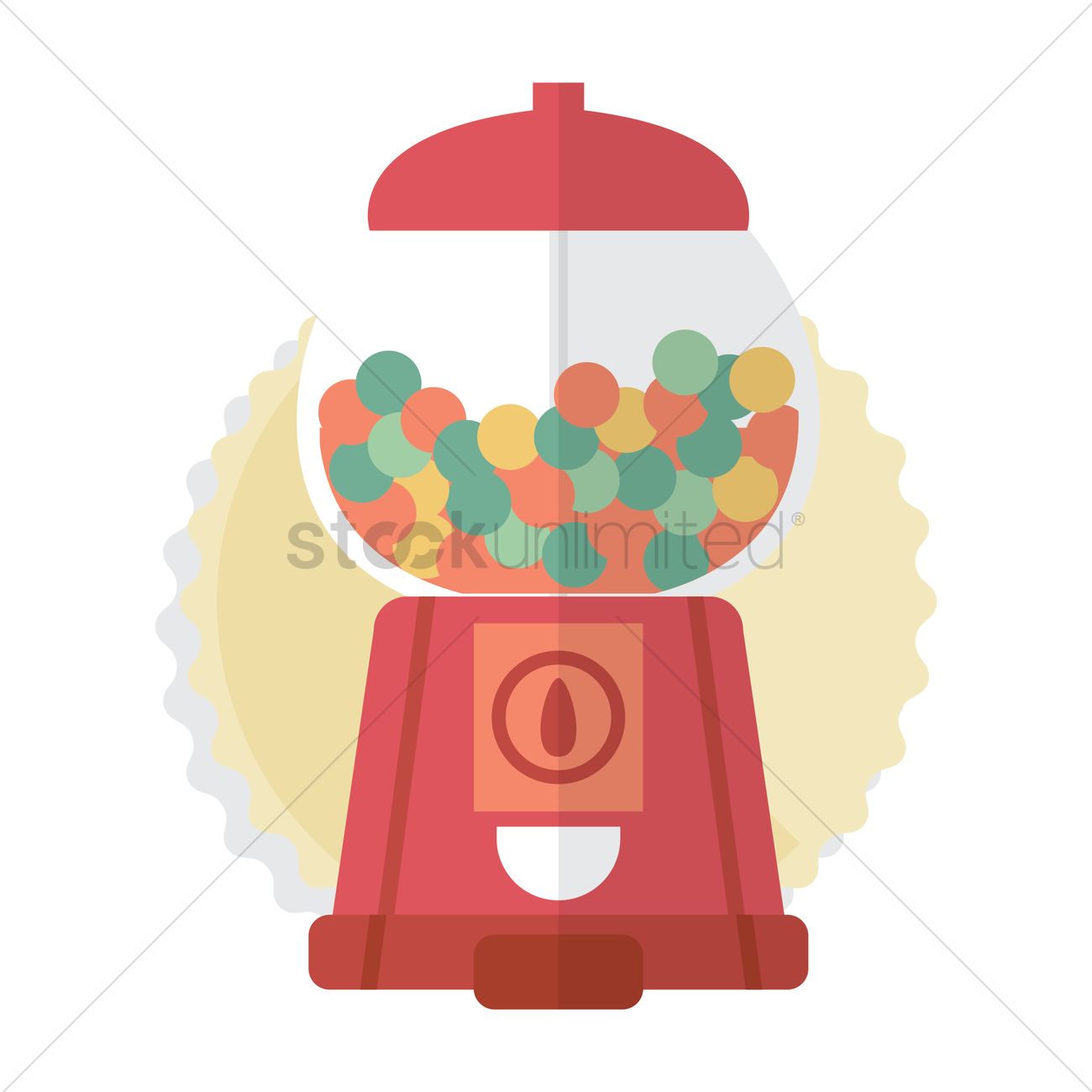 1300x1300 Bubblegum Vending Machine Vector Image