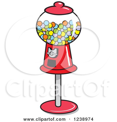 450x470 Clipart Of A Retro Red Gumball Machine