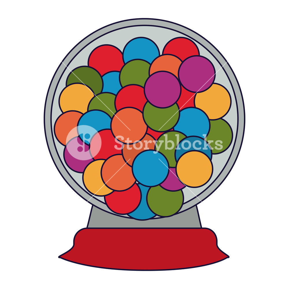 1000x1000 Bubble Gum Dispenser Isolated Vector Illustration Graphic Design