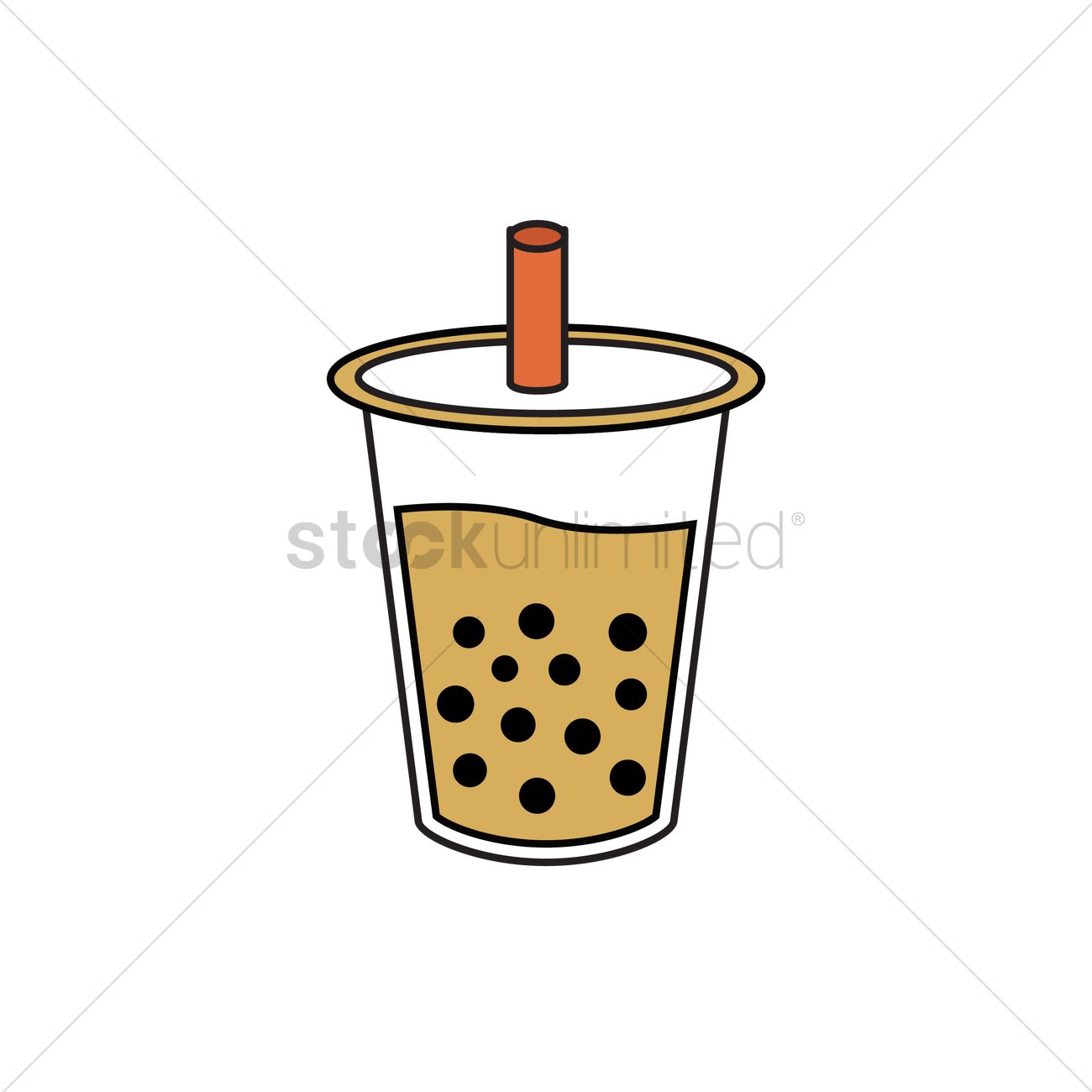 1300x1300 Bubble Tea Vector Image