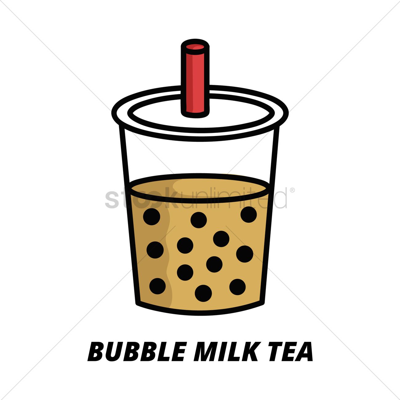 1300x1300 Bubble Tea Vector Image