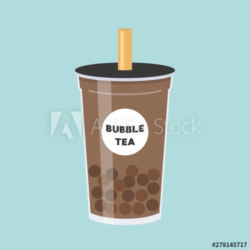 500x500 Bubble Tea Or Pearl Milk Tea Vector Illustration