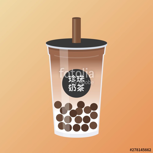 500x500 Bubble Tea Or Pearl Milk Tea Vector Illustration Stock Image