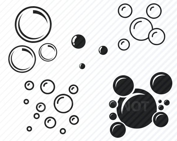 570x456 Bubbles Bundle Bubble Vector Images Silhouette Clip Art Etsy