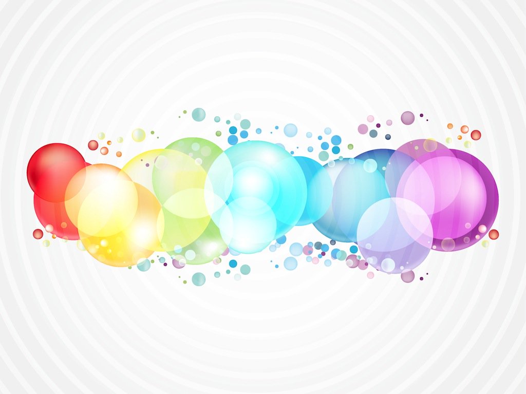 1024x767 Rainbow Color Bubbles Vector Art Graphics