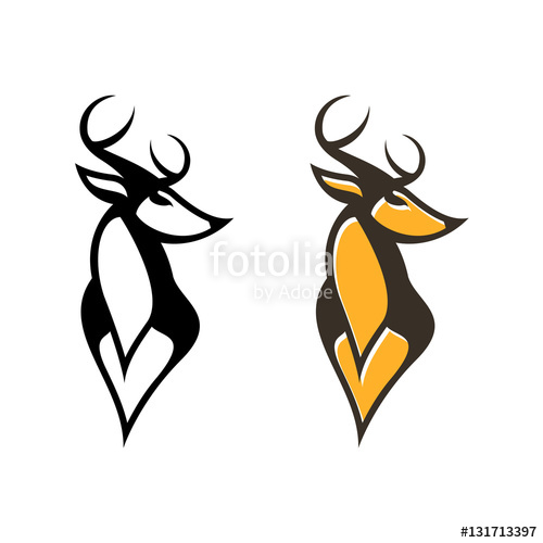 Deer Horned Buck Head Vector Vintage Logo Illustration Stock 500x500 Deer Horned Buck Head Vector Vintage Logo Illustration Stock
