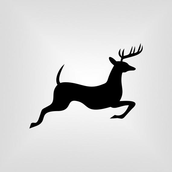 570x570 Running Deer Buck Cutout Vector Art Cricut Silhouette Etsy