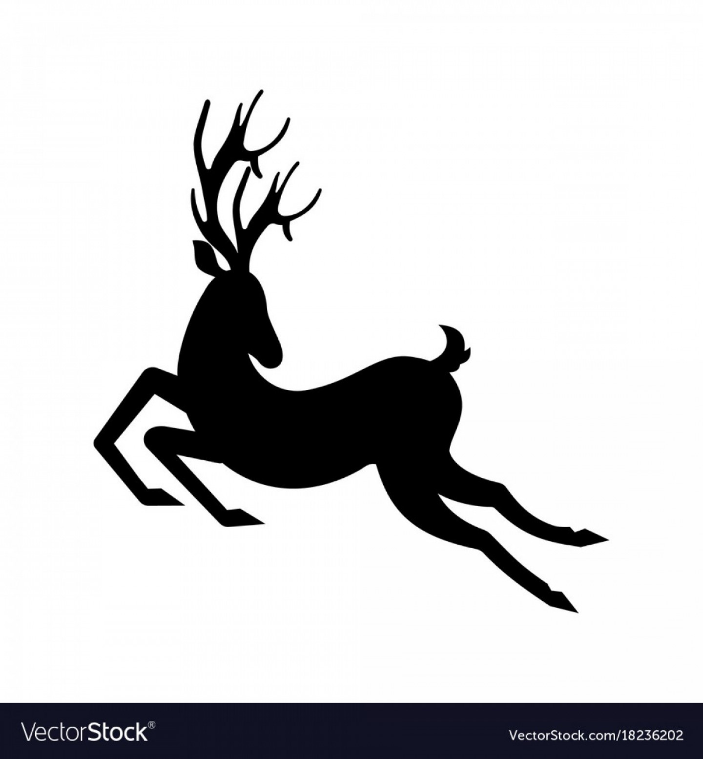1440x1555 Silhouette Deer Running Reindeer Moving Leaping Vector Newwaysys