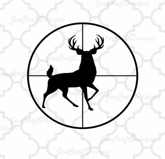 570x550 Vector Gun Deer Buck In Gun Sights, Crosshair Cutting