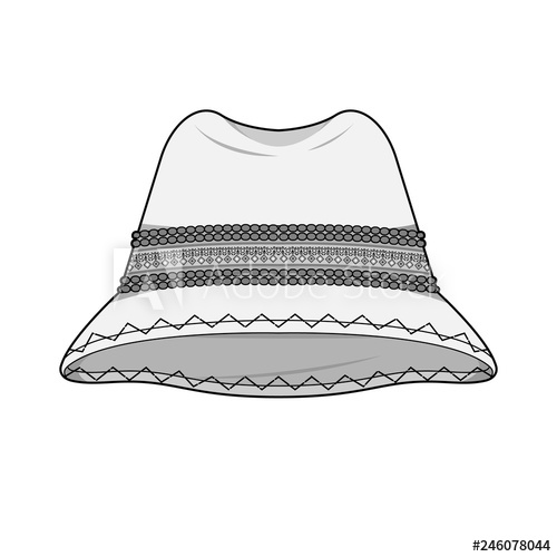 Bucket Hat Fashion Flat Sketche Vector Template 500x500 Bucket Hat Fashion Flat Sketche Vector Template