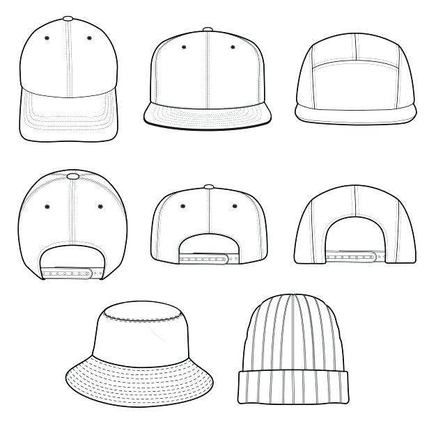 Bucket Hat Template Vector at Vectorified.com | Collection of Bucket ...