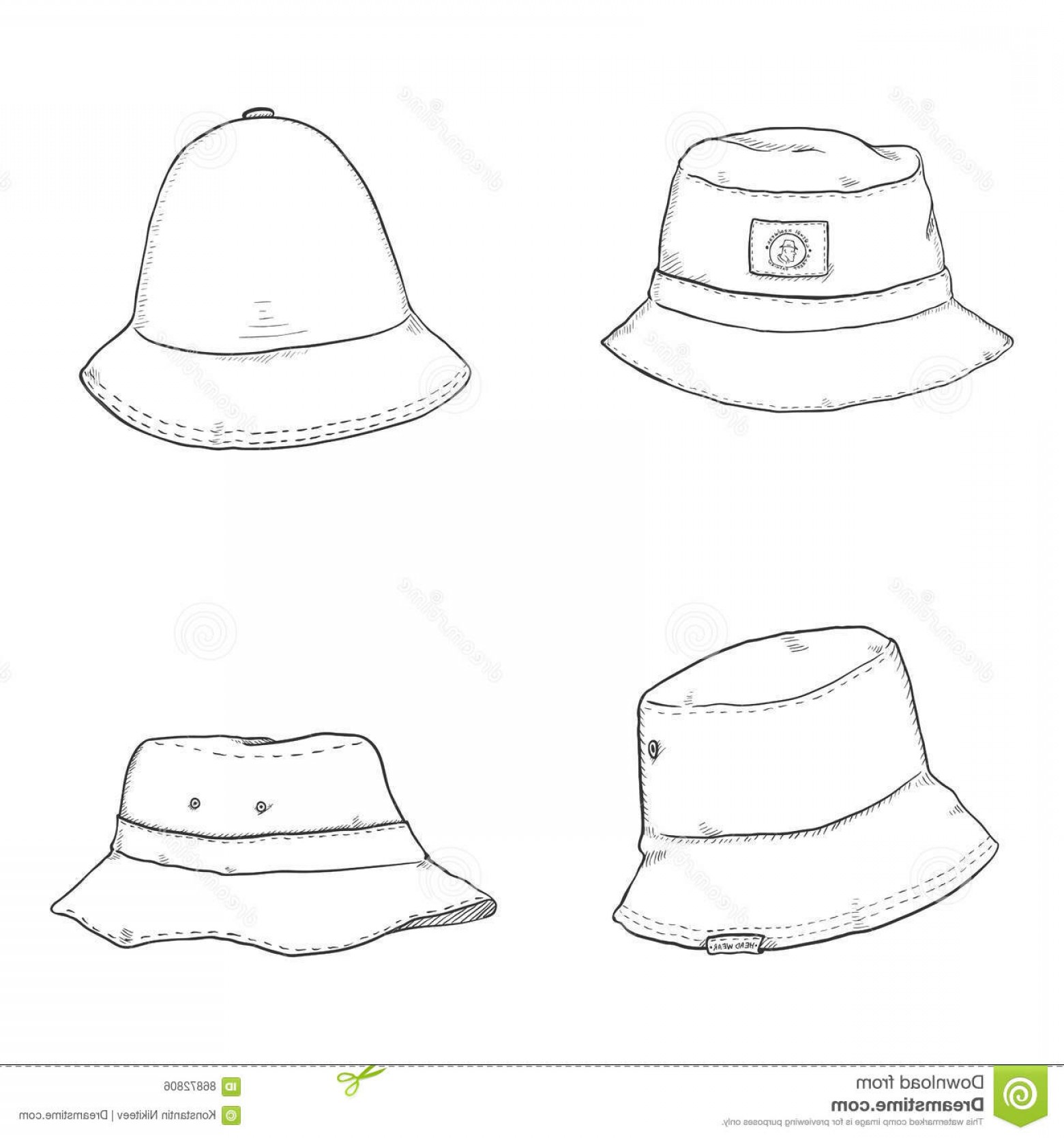 Stock Illustration Vector Set Bucket Hats Hip Hop Style Headwear 1560x1668 Stock Illustration Vector Set Bucket Hats Hip Hop Style Headwear