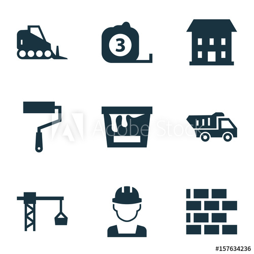 500x500 Architecture Icons Set Collection Of Tractor, Paint Bucket, Truck