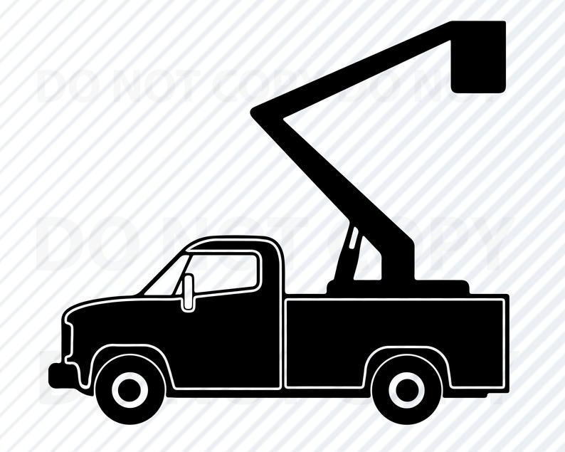 794x635 Lift Truck Bucket Truck Vector Images Silhouette Etsy