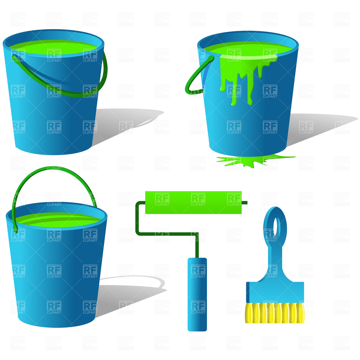 1200x1200 Bucket With Paint Vector Image Of Objects Good