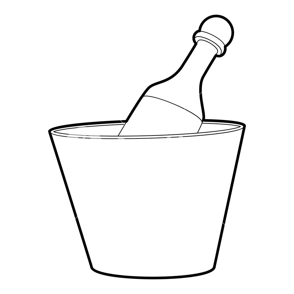 1000x1000 Champagne In Bucket Icon Outline Illustration Of Champagne
