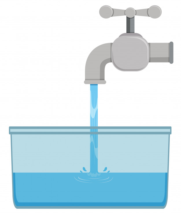 626x736 Faucet And Tap Water In Bucket Vector Free Download
