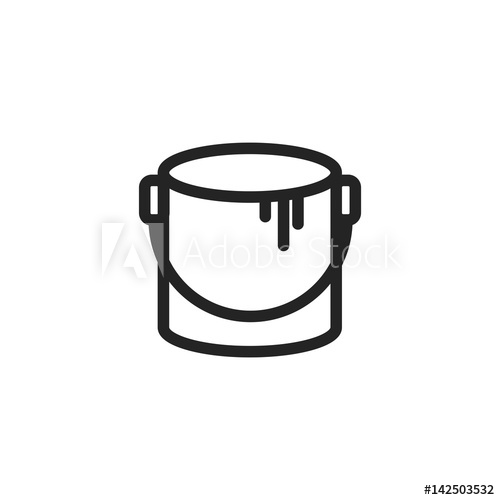 500x500 Paint Bucket Vector Icon, Painting Symbol Modern, Simple Flat