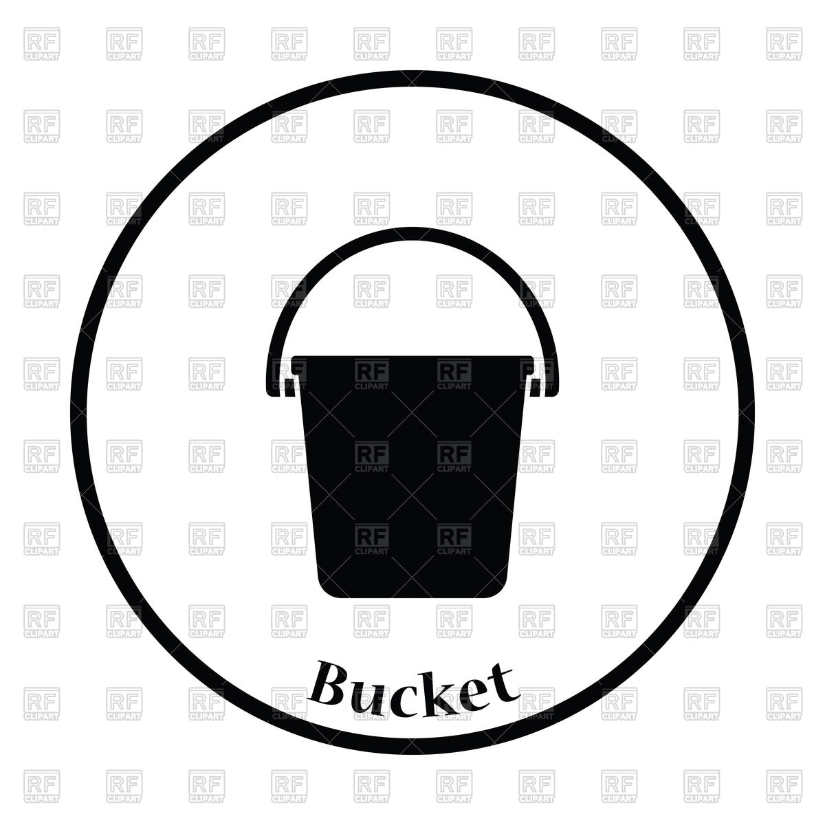 1200x1200 Thin Circle Design Icon Of Bucket Vector Image Of Icons