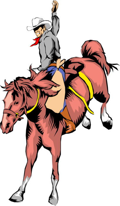 408x700 Cowboy Rides Bucking Bronco Horse