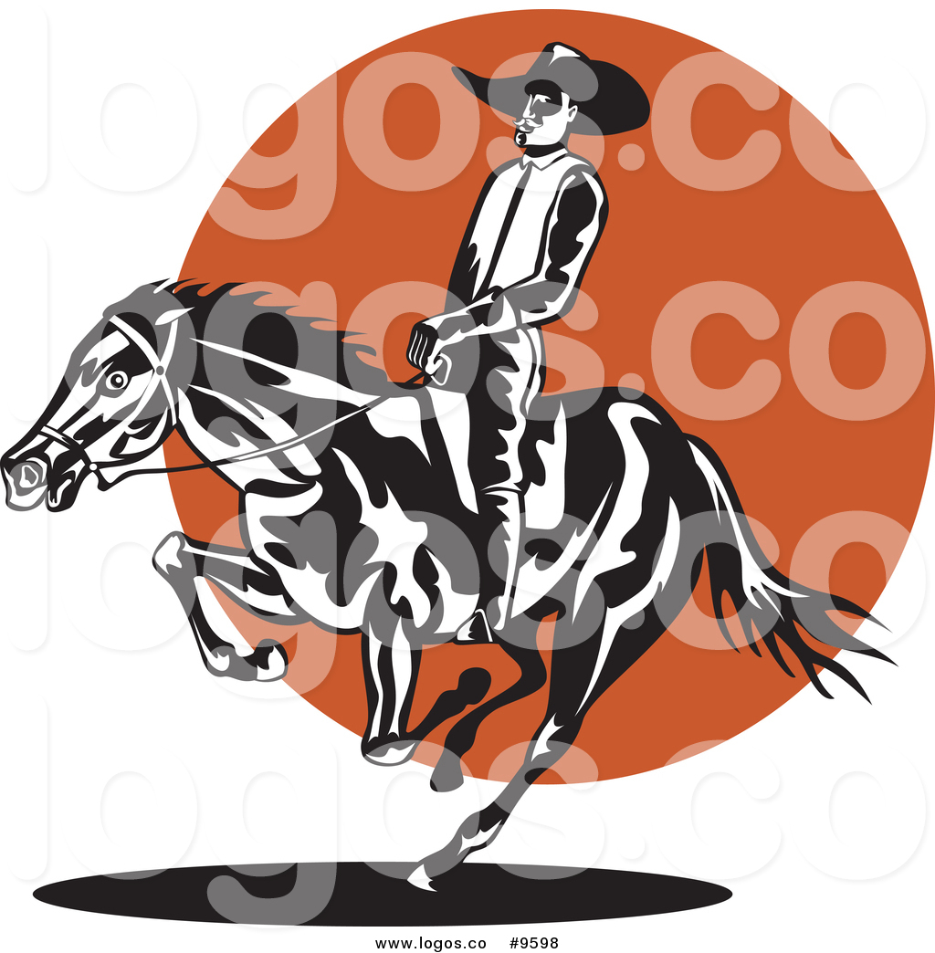 1024x1044 Vector Logo Of A Retro Rodeo Cowboy On A Bucking Horse