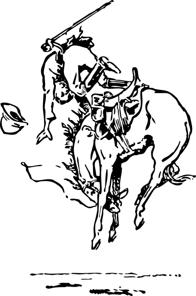 396x597 Bucking Horse Clip Art